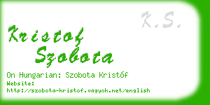 kristof szobota business card