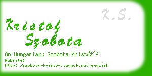 kristof szobota business card